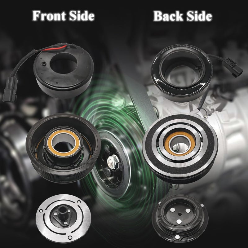 TINJO A/C Compressor Clutch Assembly Kit Plate Pulley Bearing Coil 55111411AC Replacement for 2007-2010 Ford F-250, AC Air Conditioning Compressor Clutch Coil Auto Repair Kit - Image 3
